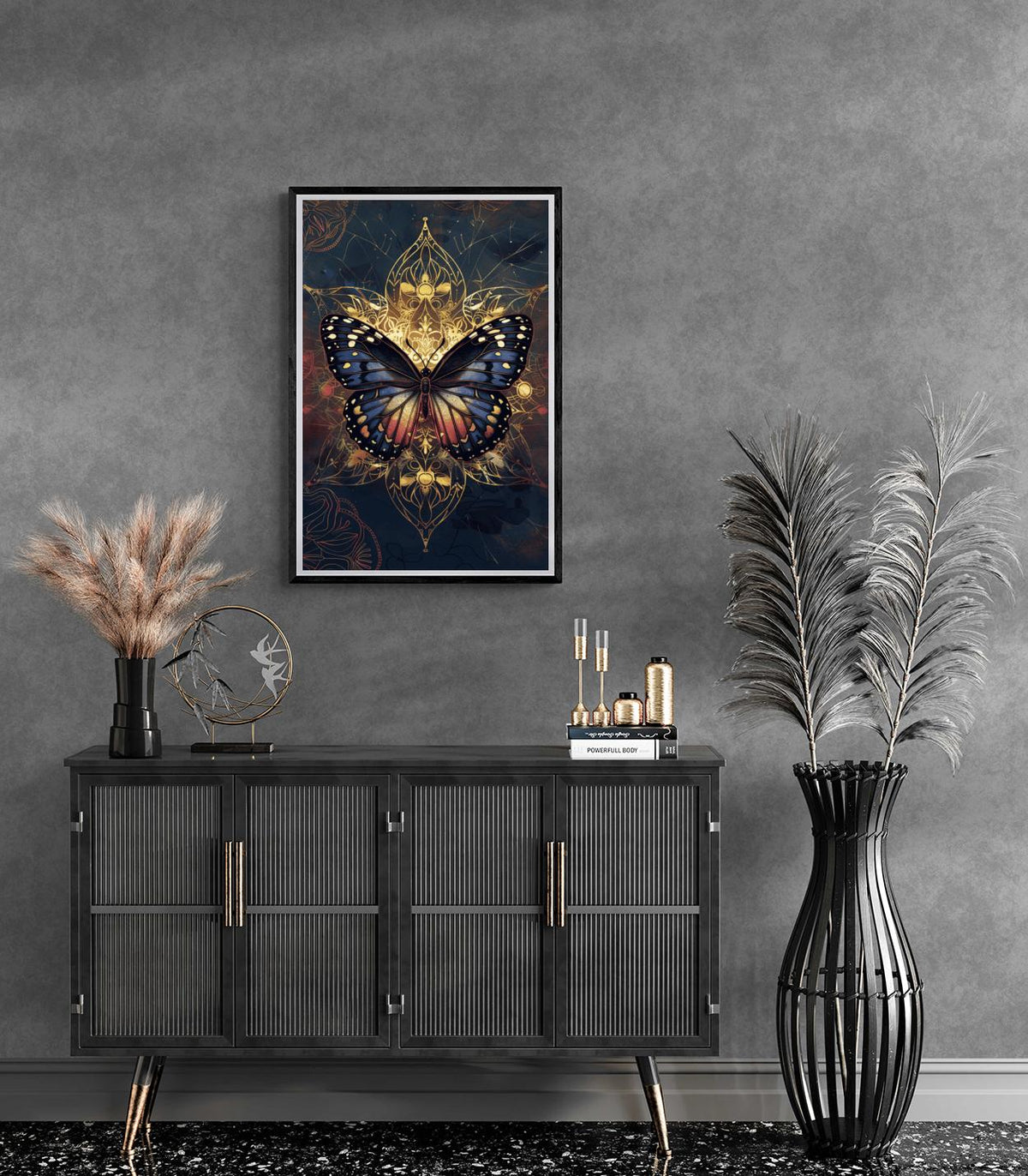 Blauwe Vlinder dans un intérieur