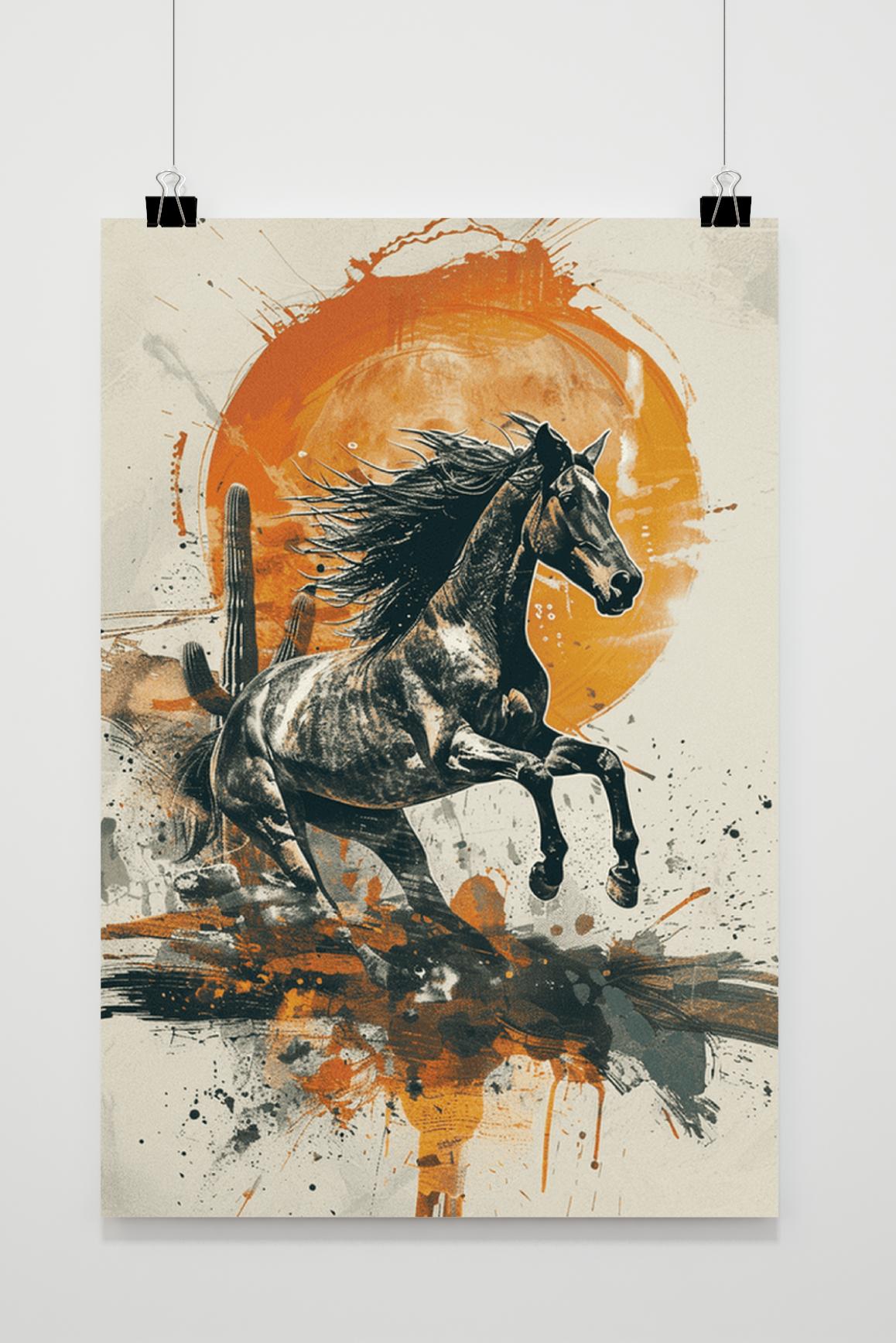 Affiche Paard Aquarel de 25 Artstreet