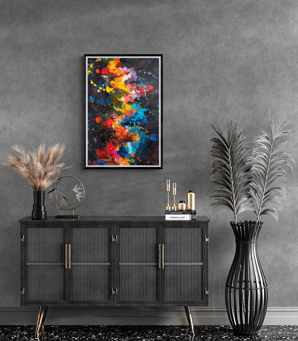 Abstract Aquarel dans un intérieur