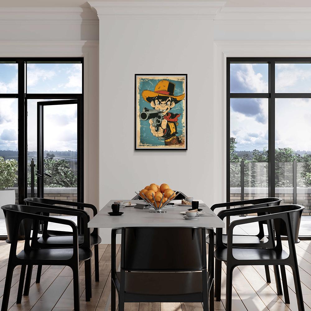 Cartoon Sheriff dans un intérieur