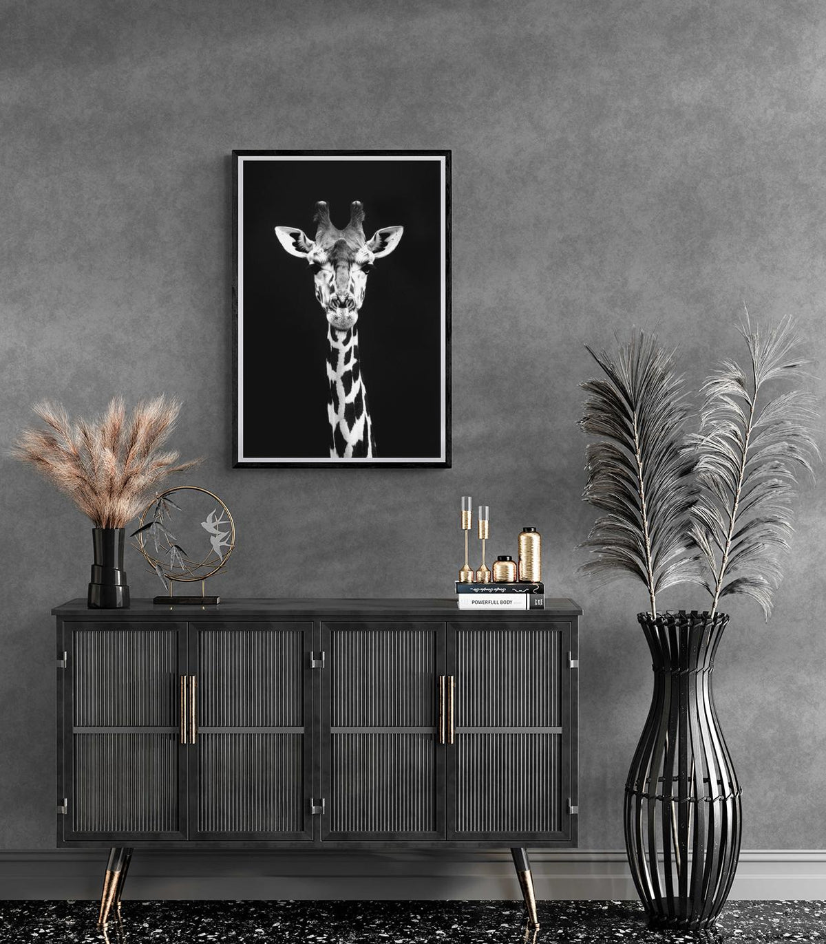 Girafe dans un intérieur