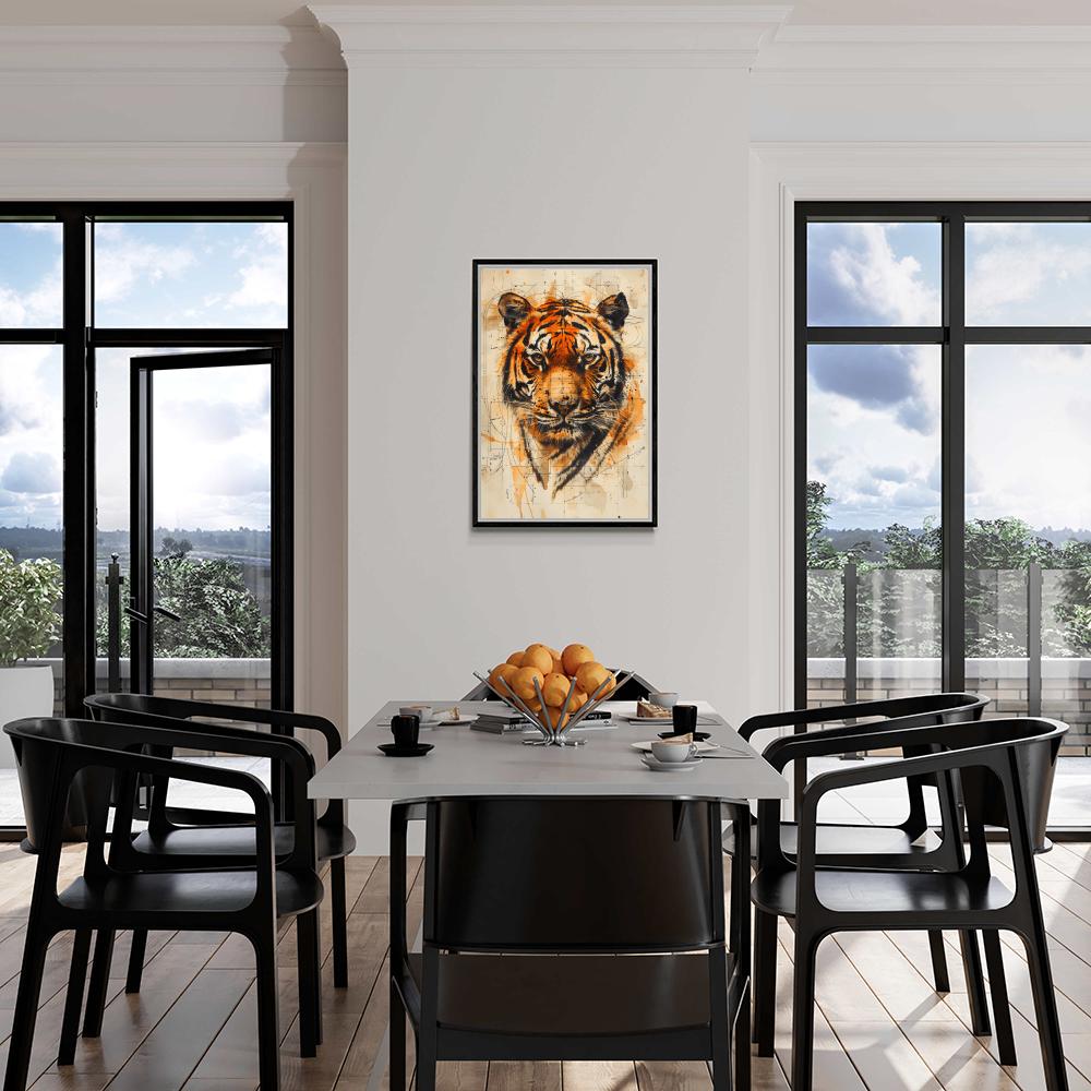 Tigre Aquarelle dans un intérieur