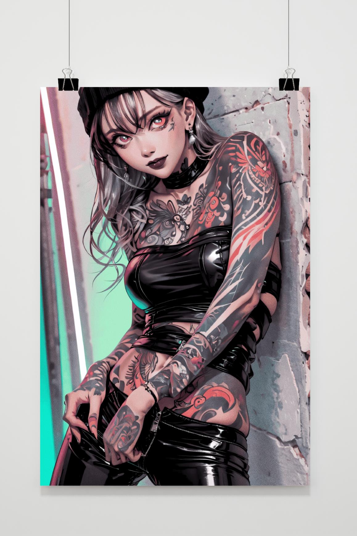 Affiche Fille Tatouée de 25 Artstreet