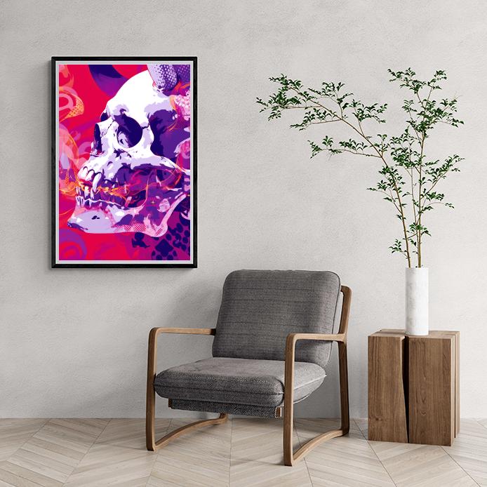 Crâne dans un intérieur