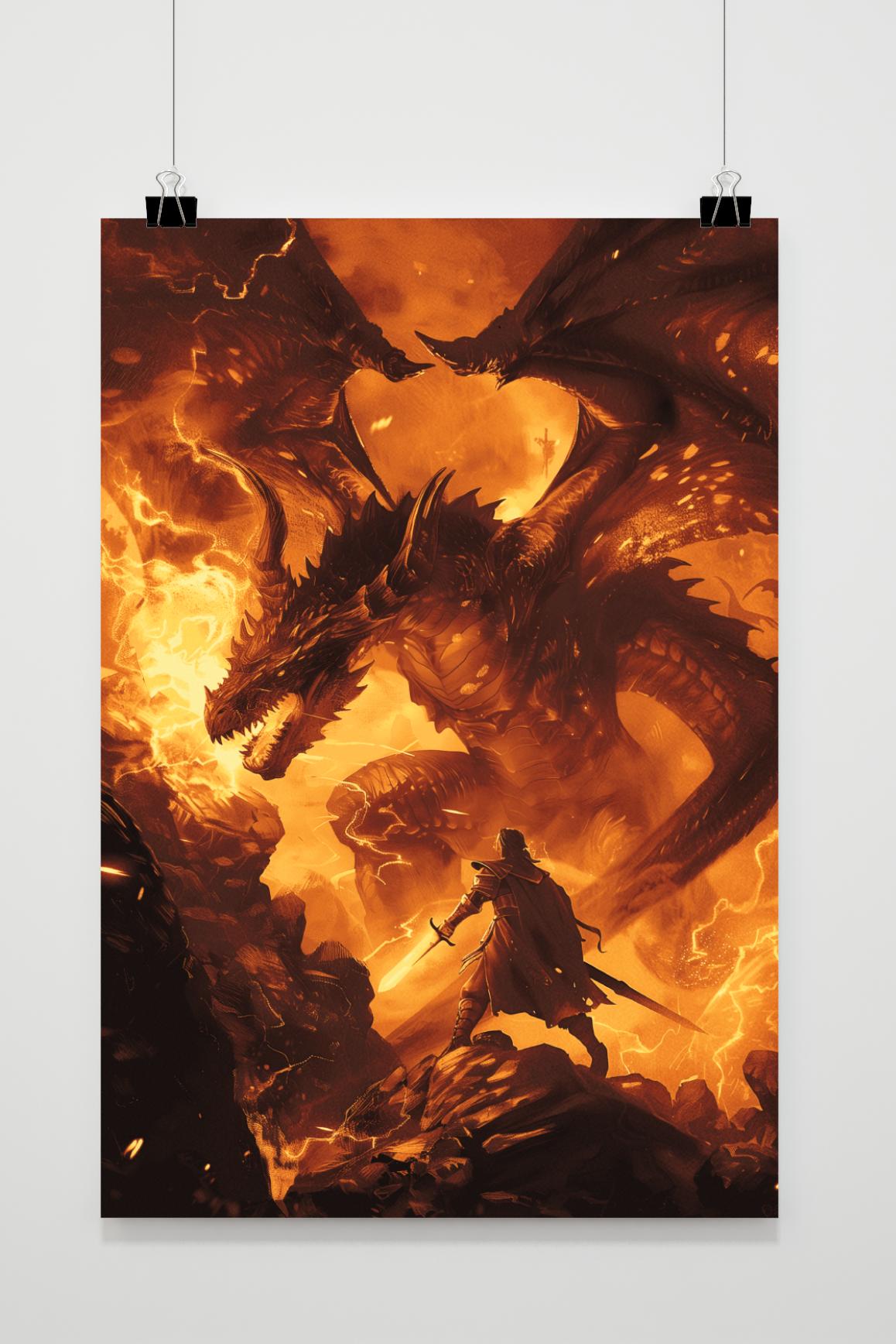 Affiche Guerrier Dragon de 25 Artstreet