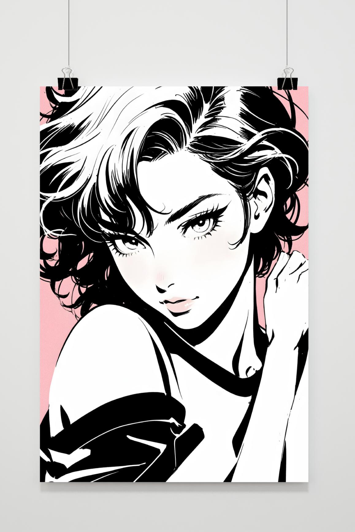 Affiche Pink Woman Pop Art de 25 Artstreet