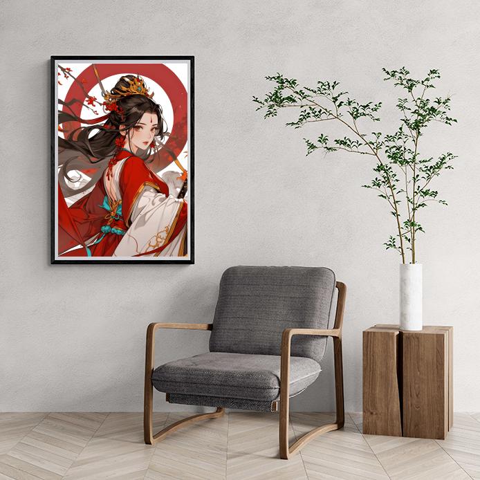 Anime Reine dans un intérieur