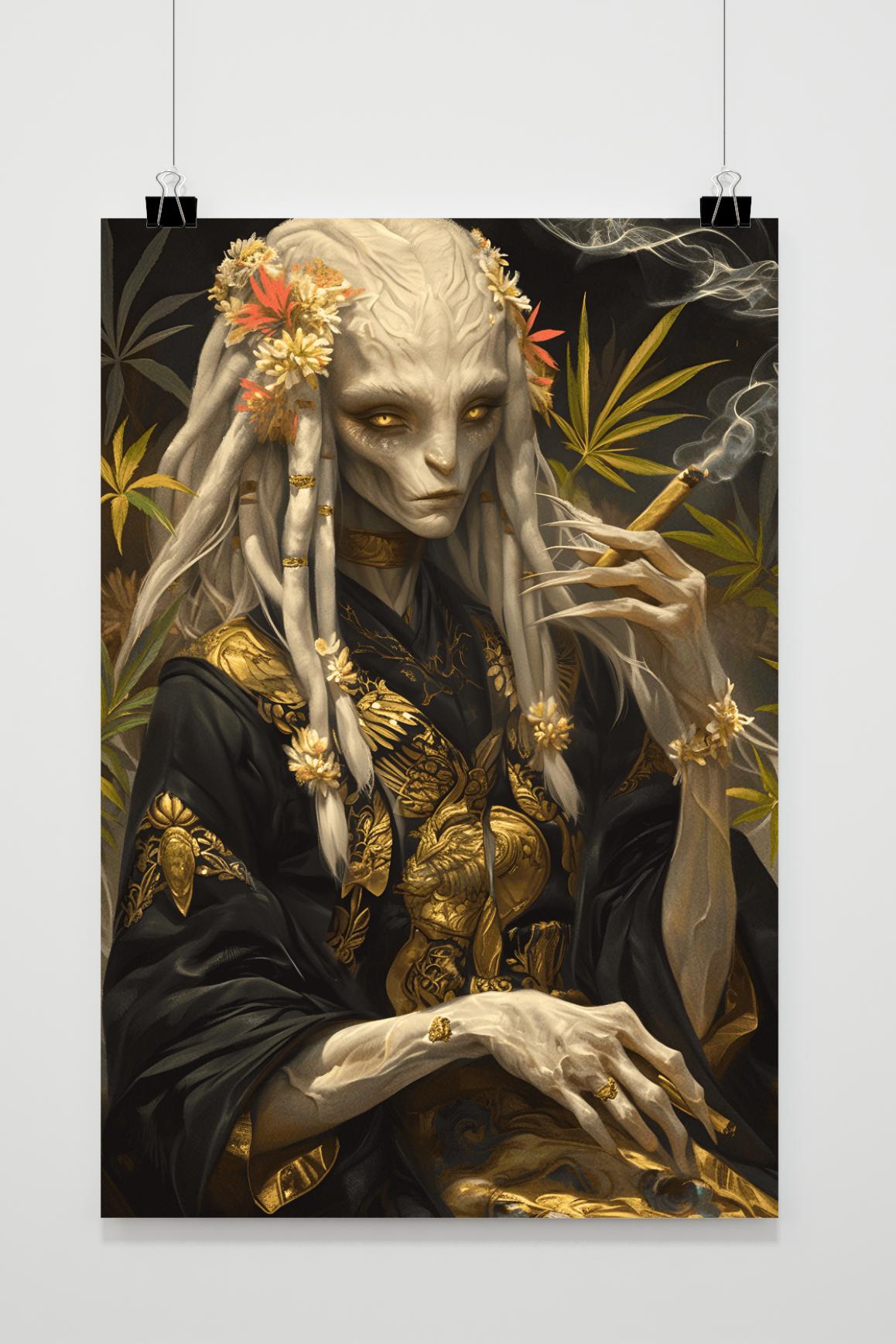 Affiche Alien qui Fume de 25 Artstreet