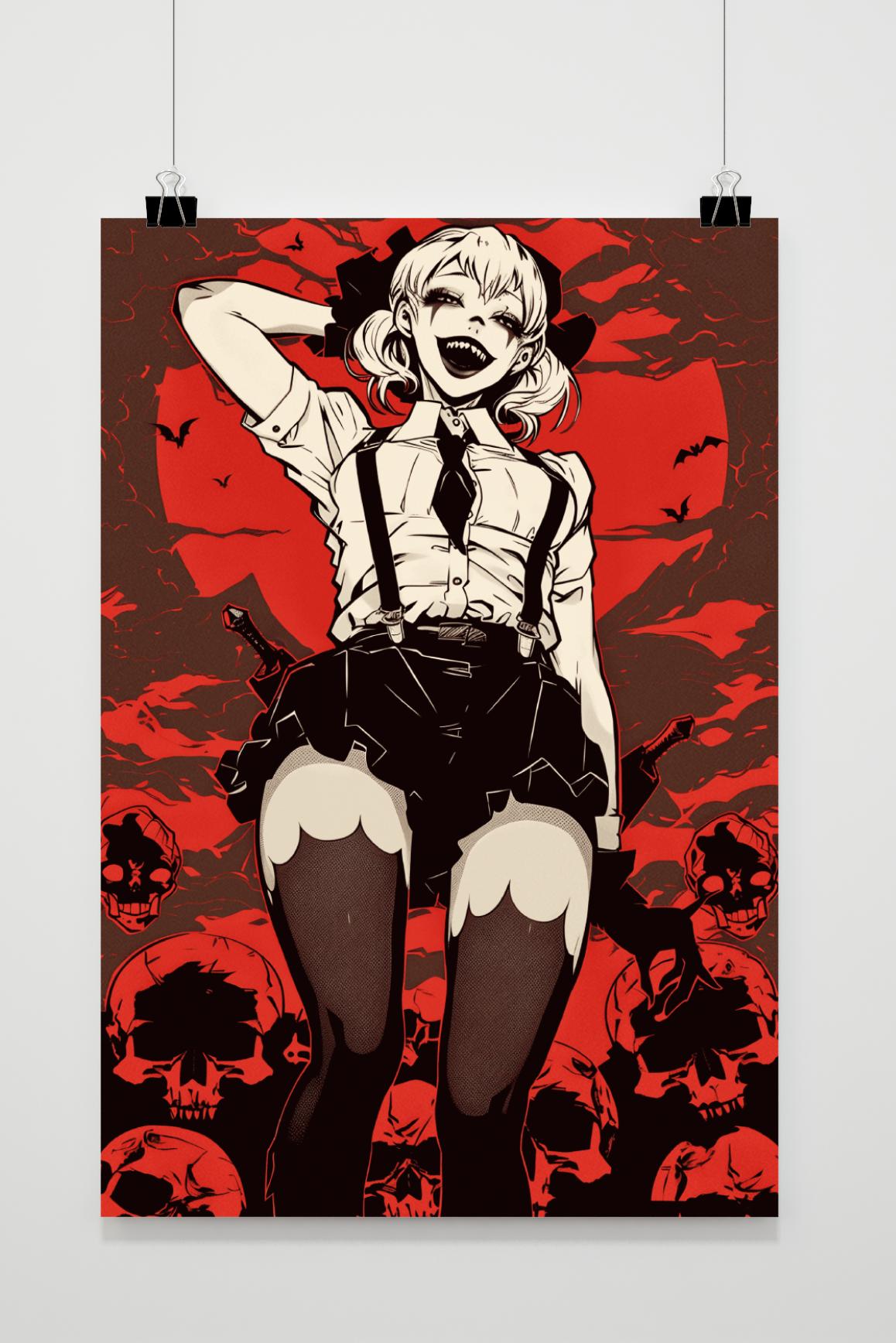 Affiche Fille au Crâne de 25 Artstreet