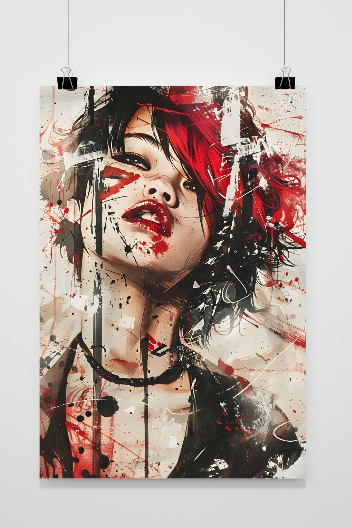 Affiche Fille Punk Abstraite de 25 Artstreet