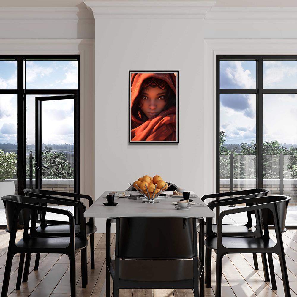 Femme au Foulard dans un intérieur
