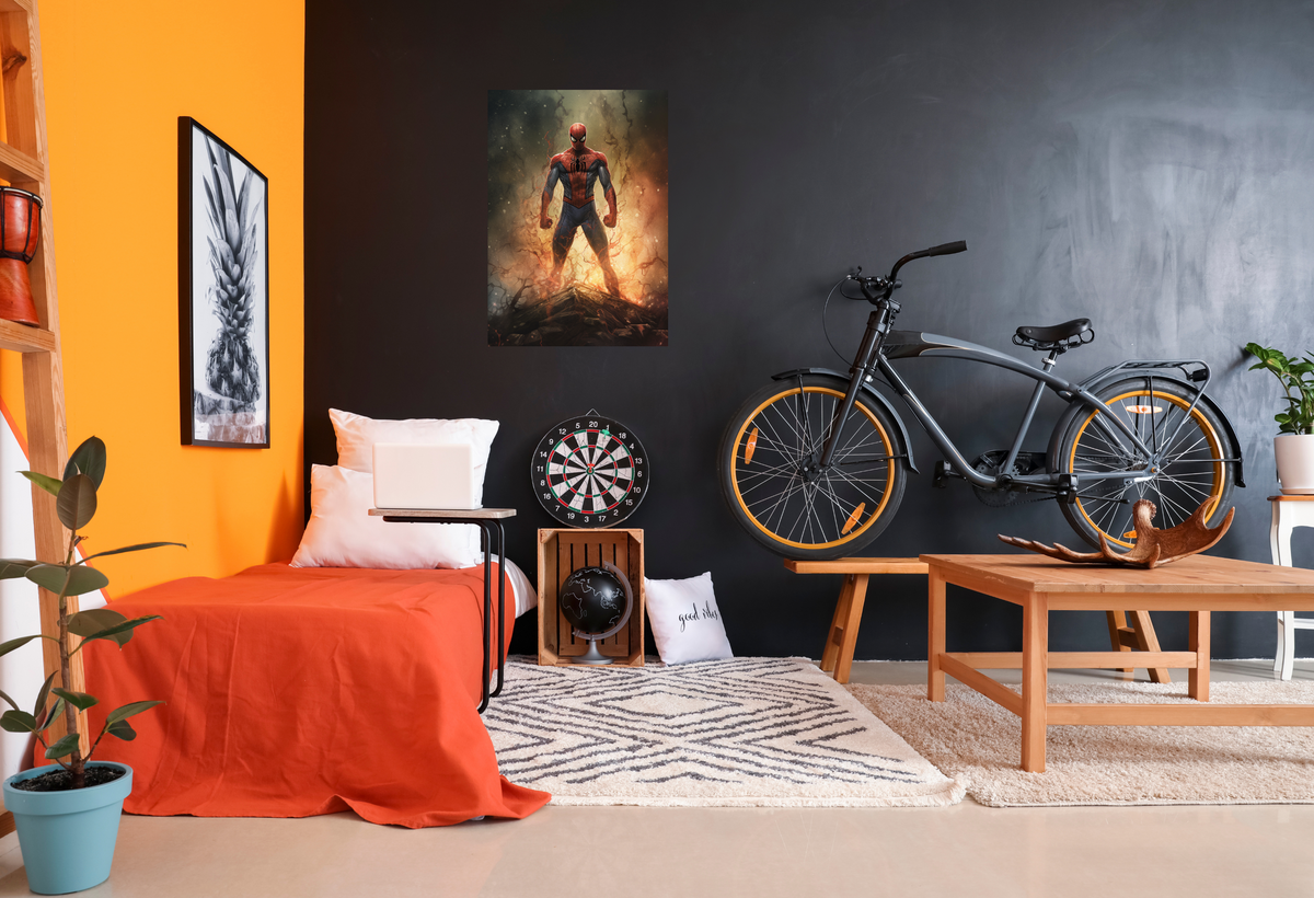 Spiderman Flex en un interior