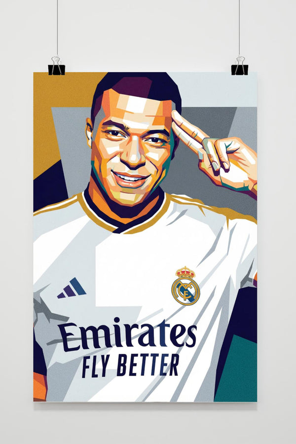 Kylian Mbappé Hand Sign poster