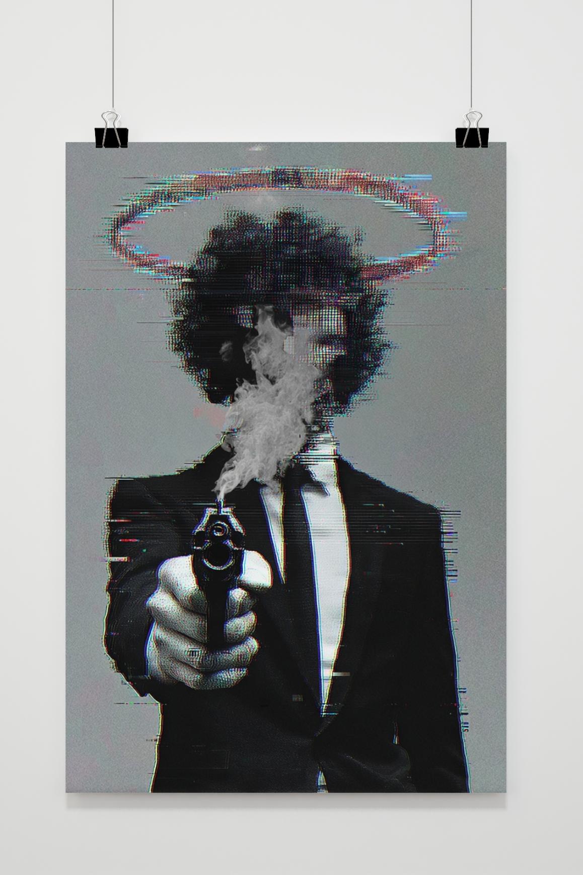 Smoking Gun Man Suit poster van 25 Artstreet