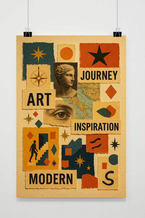 Journey Inspiration Modern Texten Collage poster