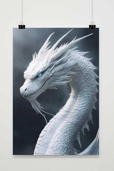 White Dragon Digital Mythical poster