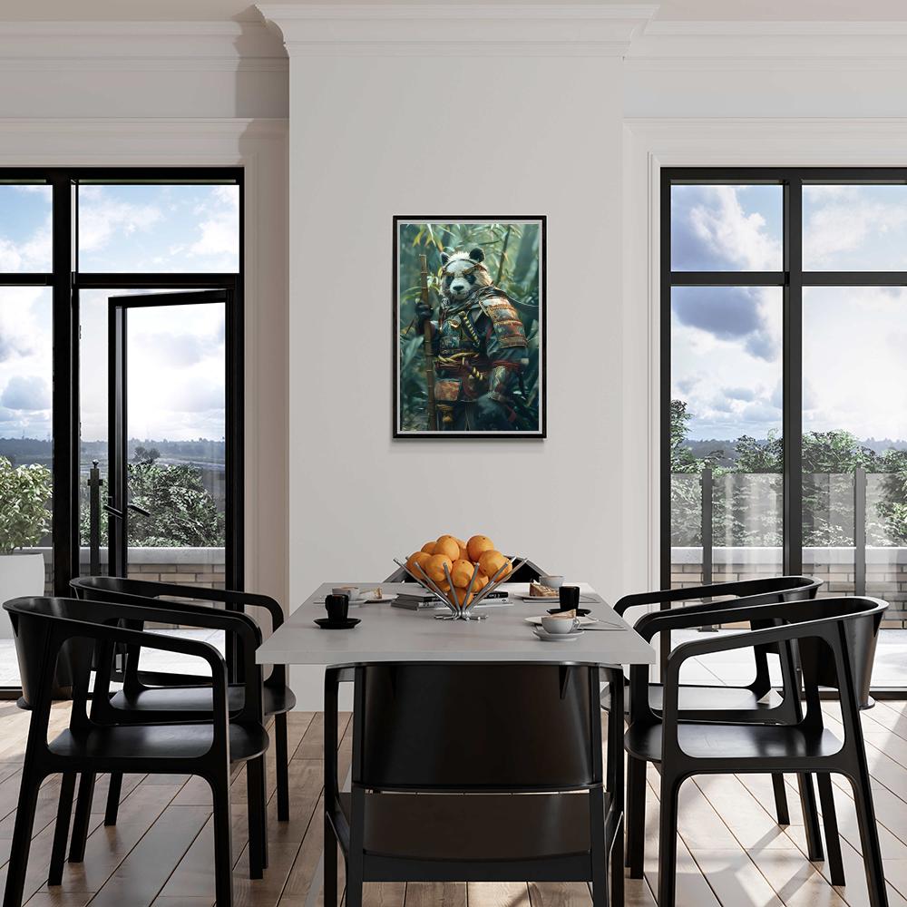 Panda Samouraï dans un intérieur