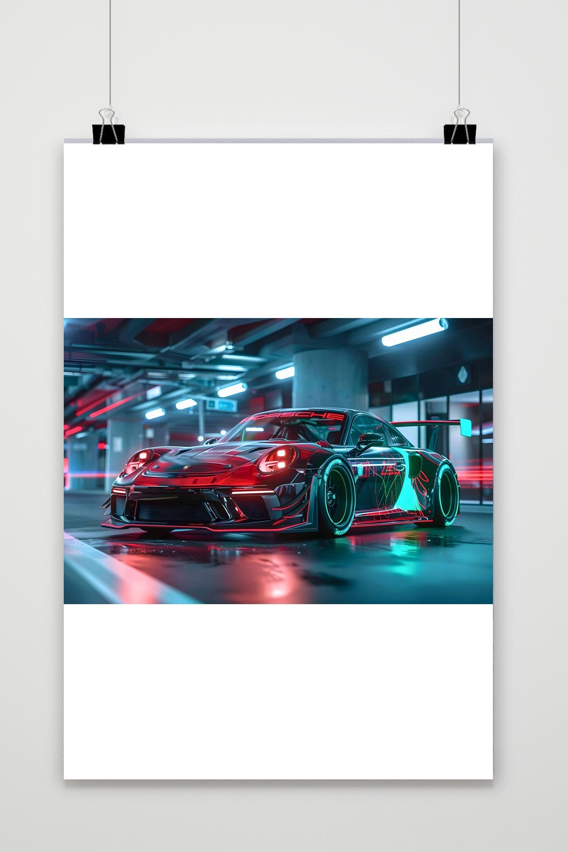Póster Porsche Neón de 25 Artstreet