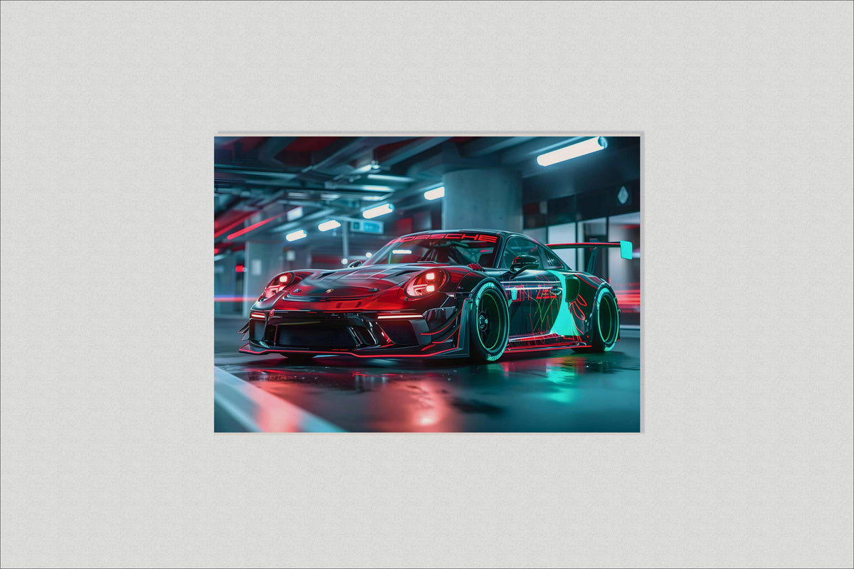 Porsche Neón en un interior