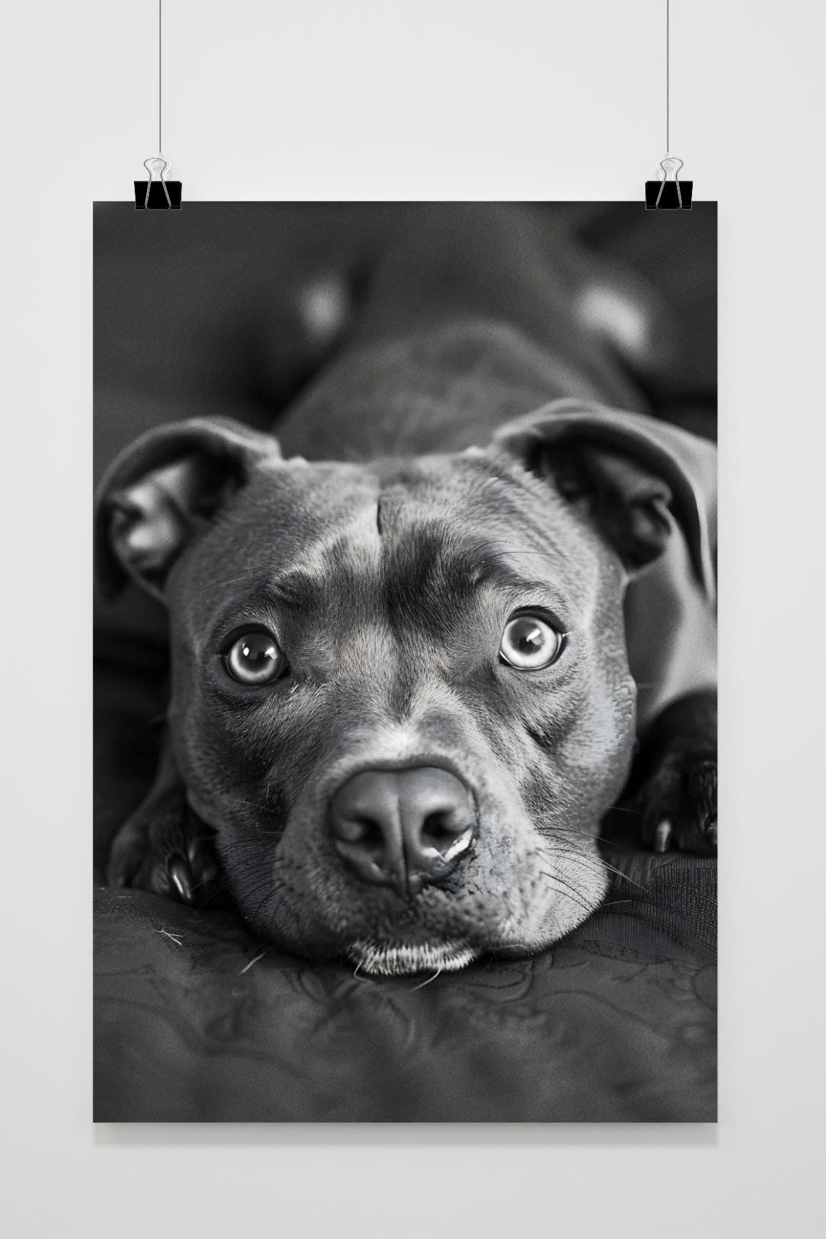 Affiche Pitbull Noir et Blanc de 25 Artstreet