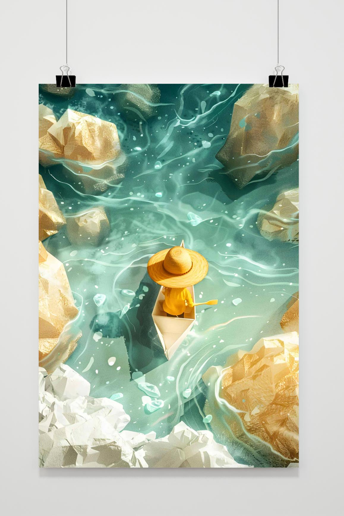Póster Barco de Origami de 25 Artstreet