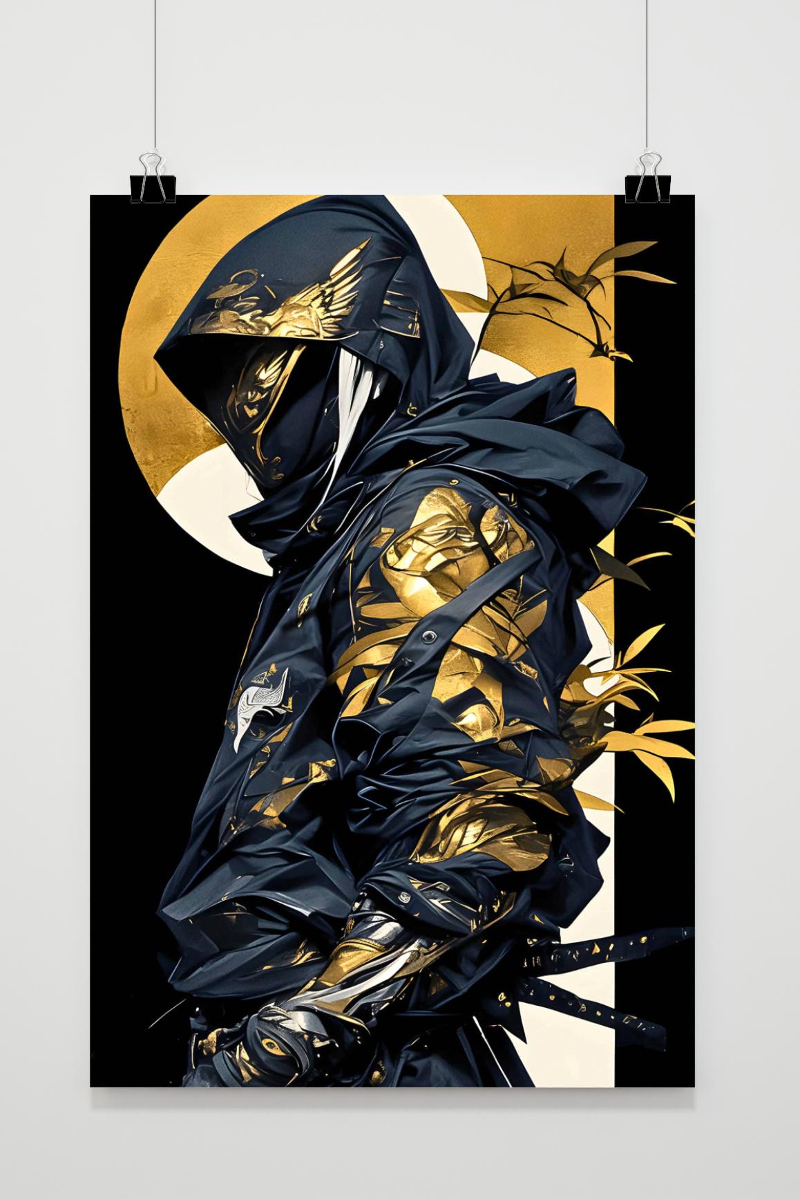 Affiche Ninja Doré de 25 Artstreet