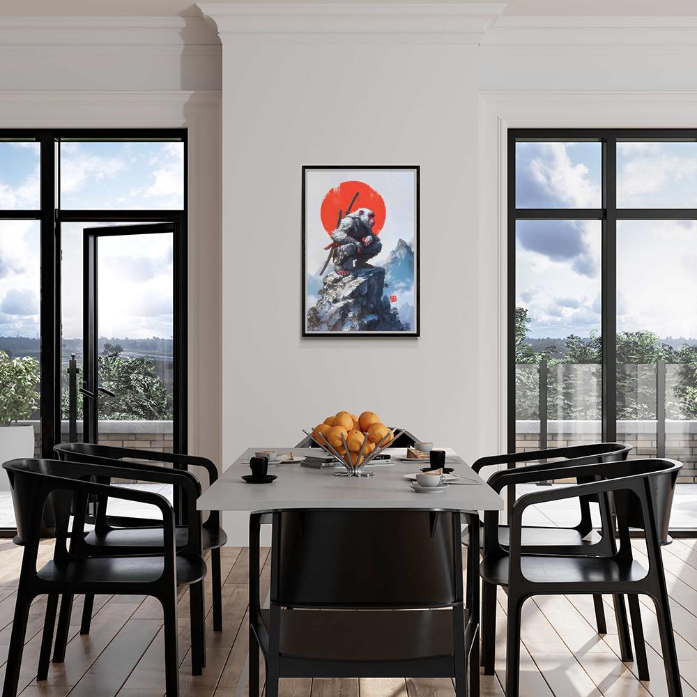 Guerrier Singe Vintage dans un intérieur