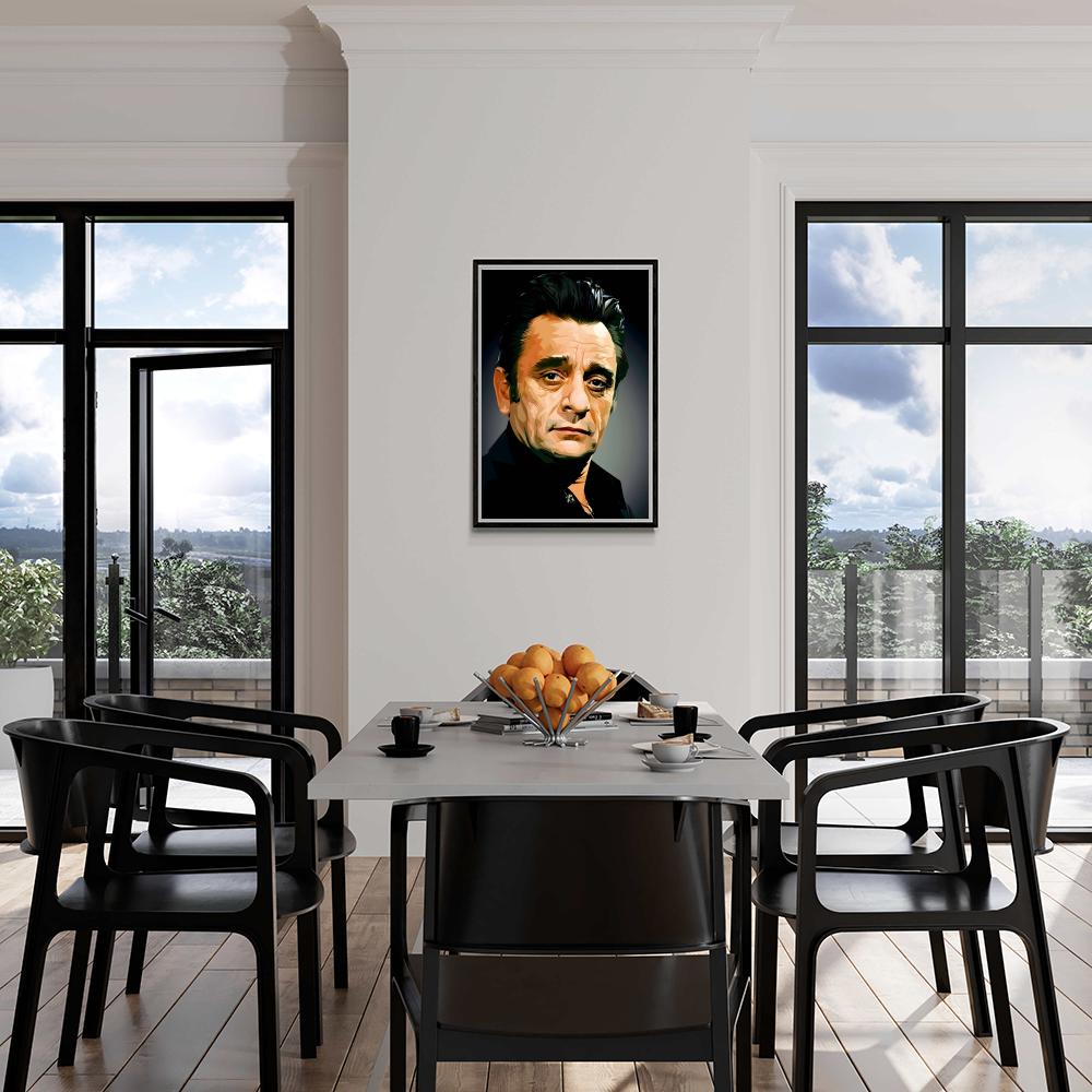 Johnny Cash dans un intérieur