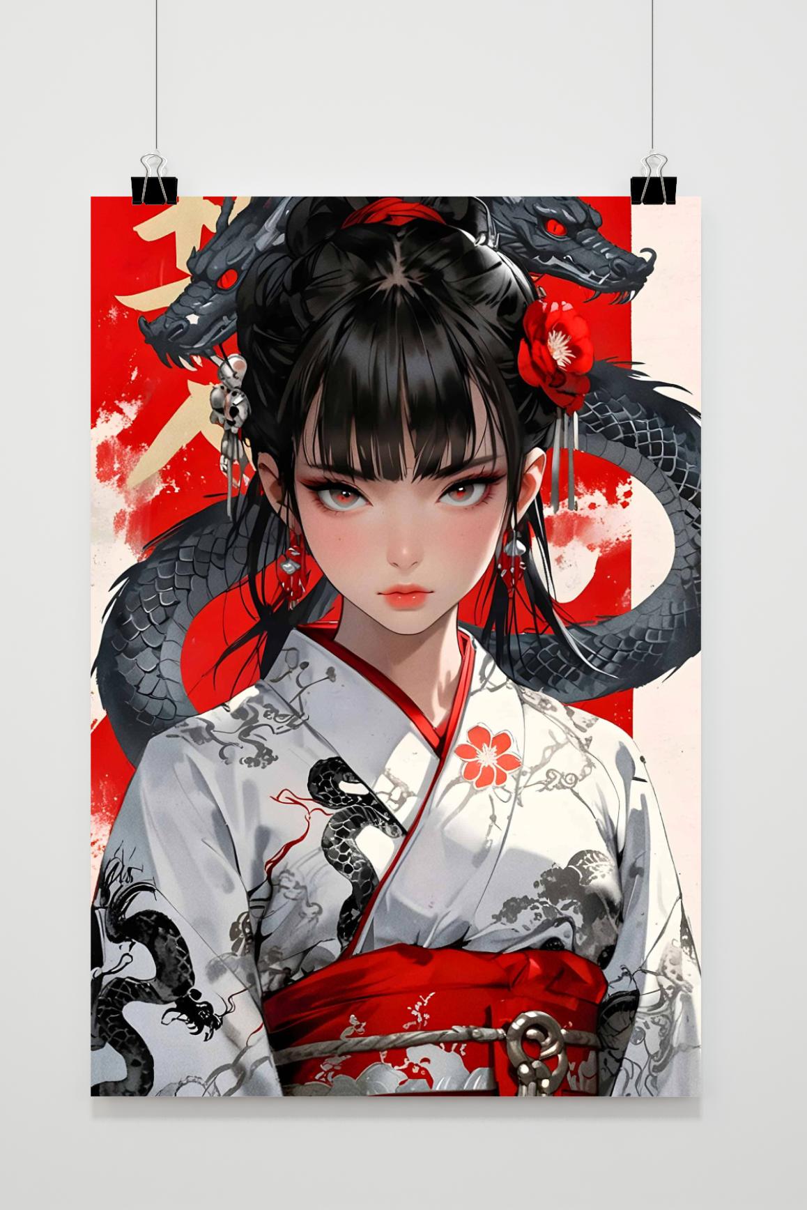 Affiche Draak Geisha de 25 Artstreet
