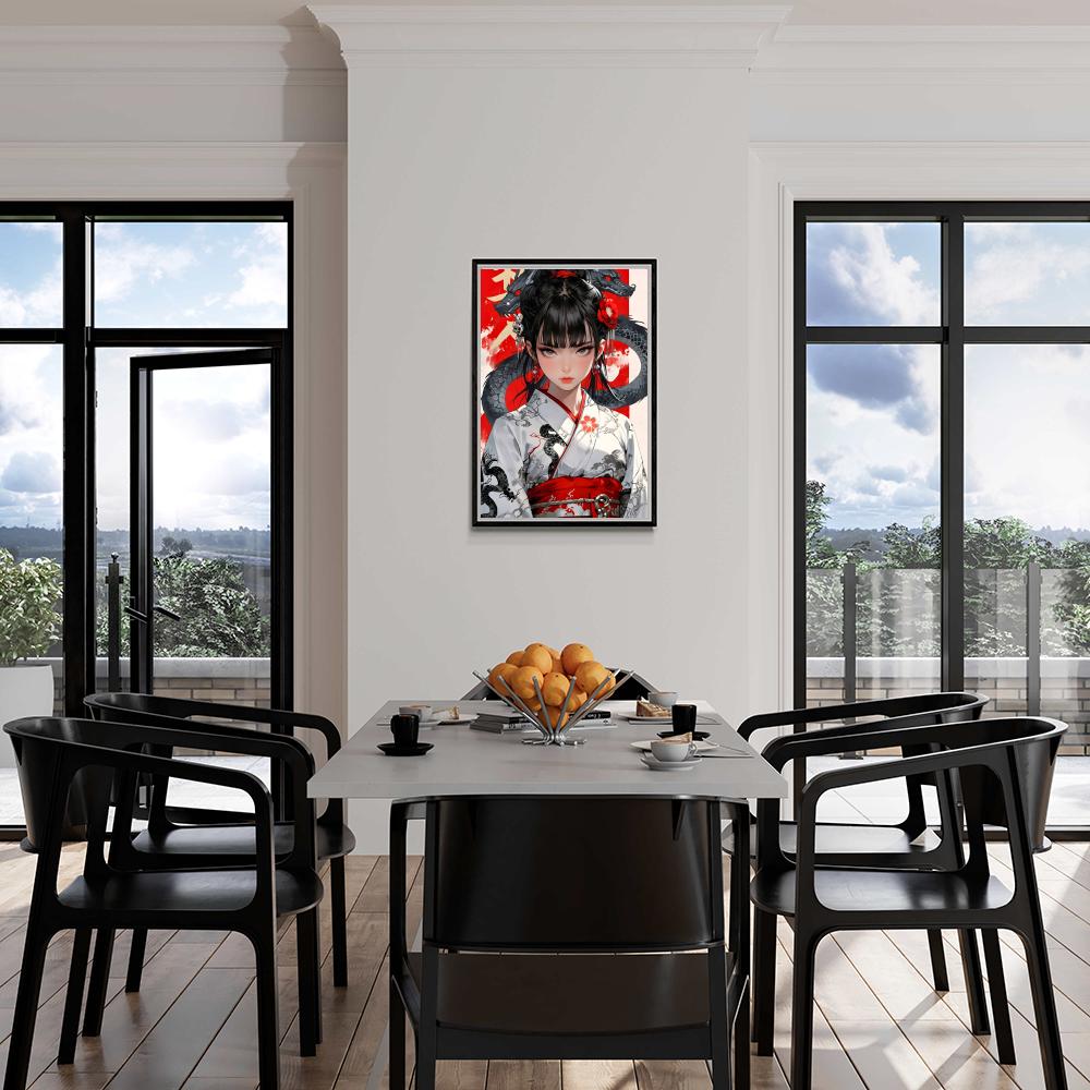 Draak Geisha dans un intérieur