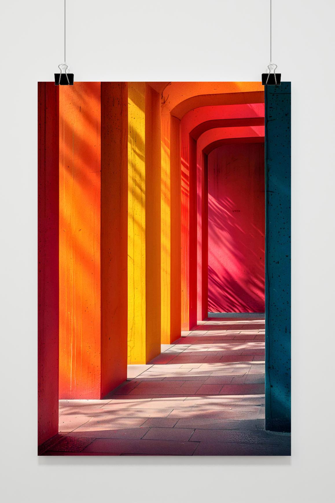 Póster Pasillo Colorido de 25 Artstreet