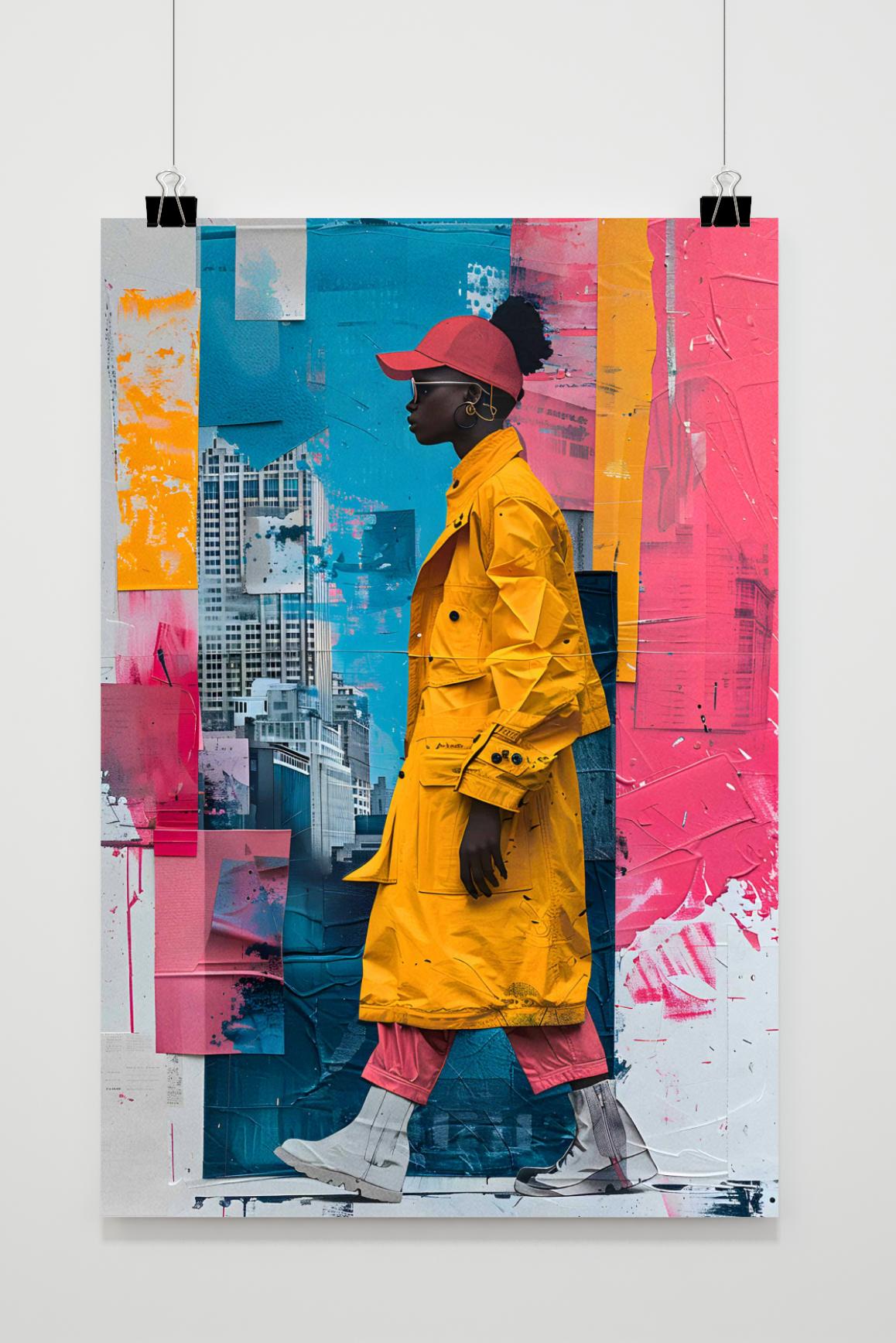 Affiche Collage de Couleurs Fille de 25 Artstreet