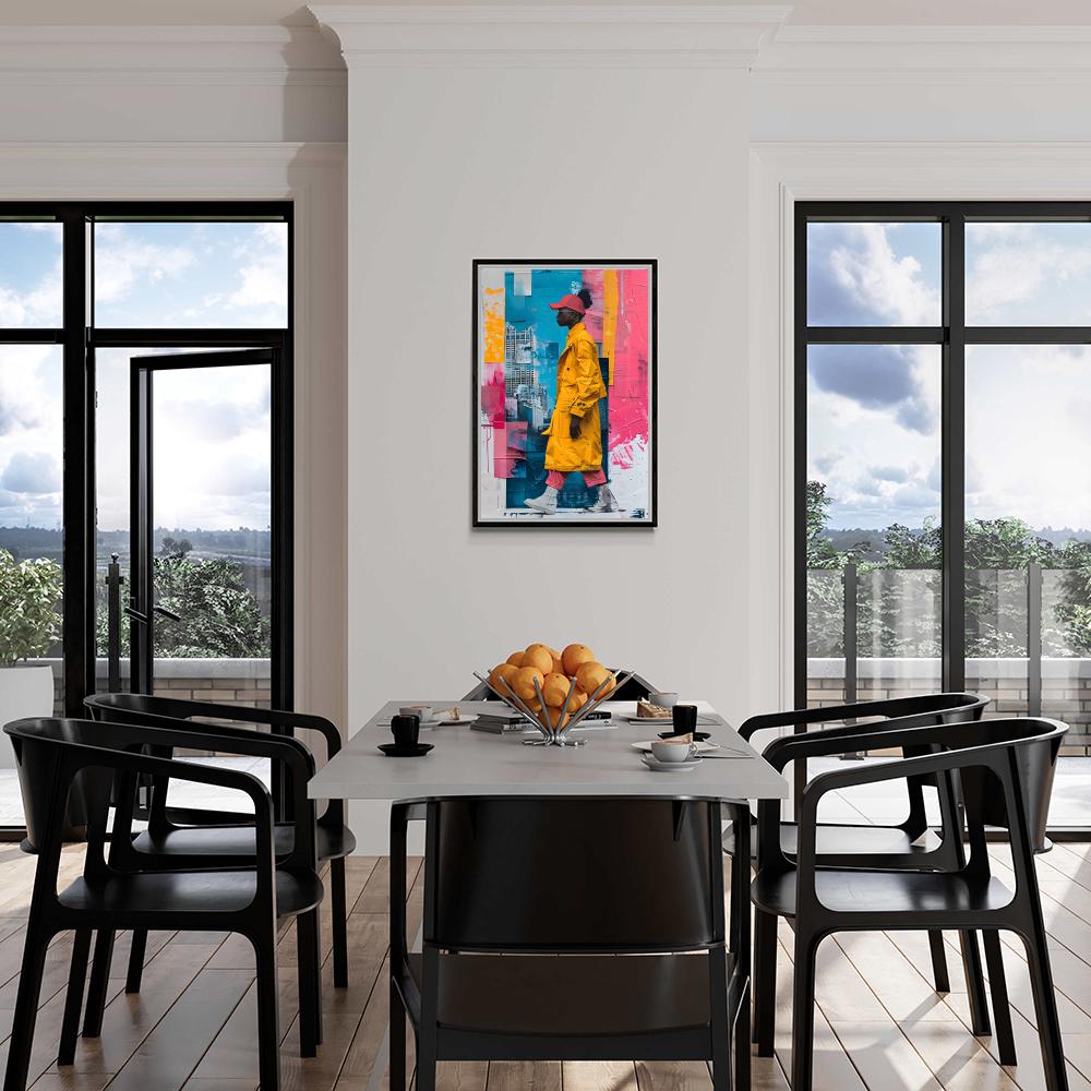 Collage de Couleurs Fille dans un intérieur