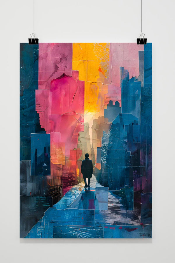Kleurencollage Stad poster