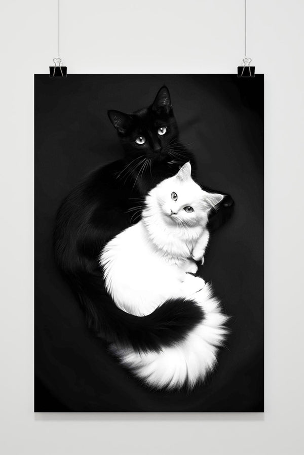 Póster Gatos Abrazados