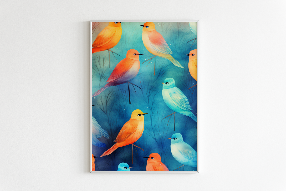 Petits Oiseaux dans un intérieur
