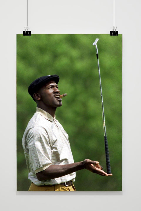 Póster Michael Jordan Golf Cigar Balance