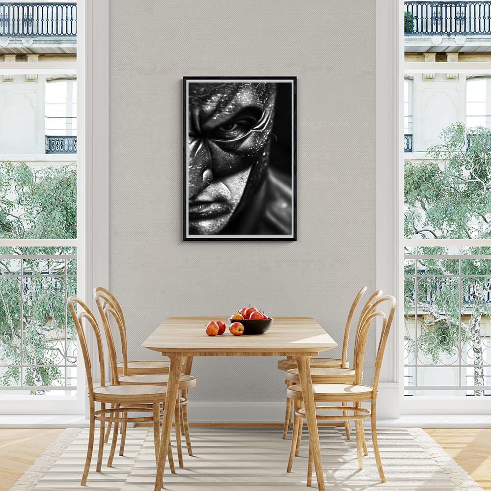 Batman Noir et Blanc dans un intérieur