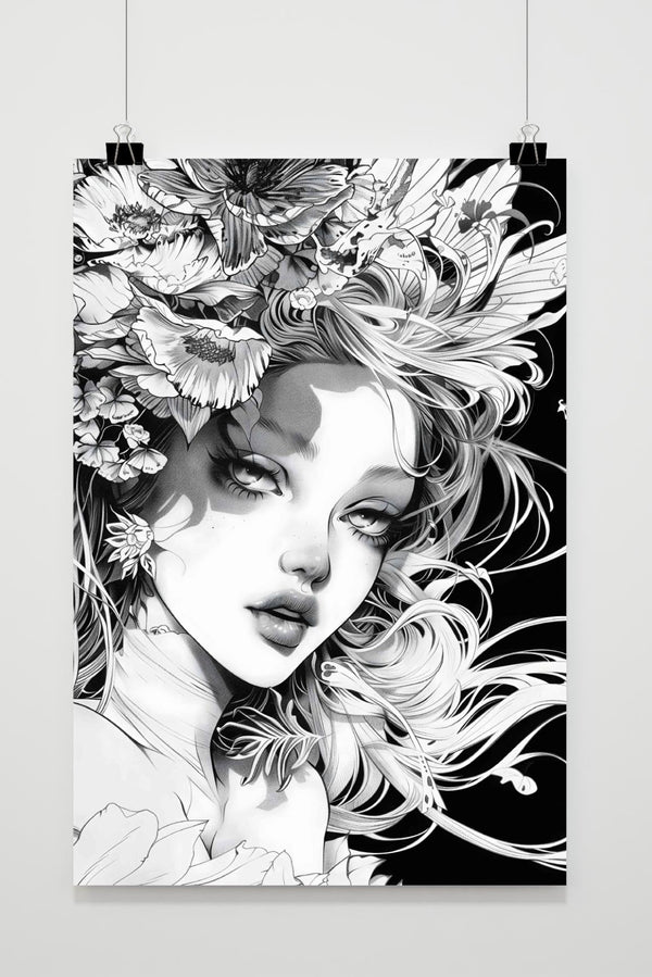 Póster Retrato en Blanco y Negro