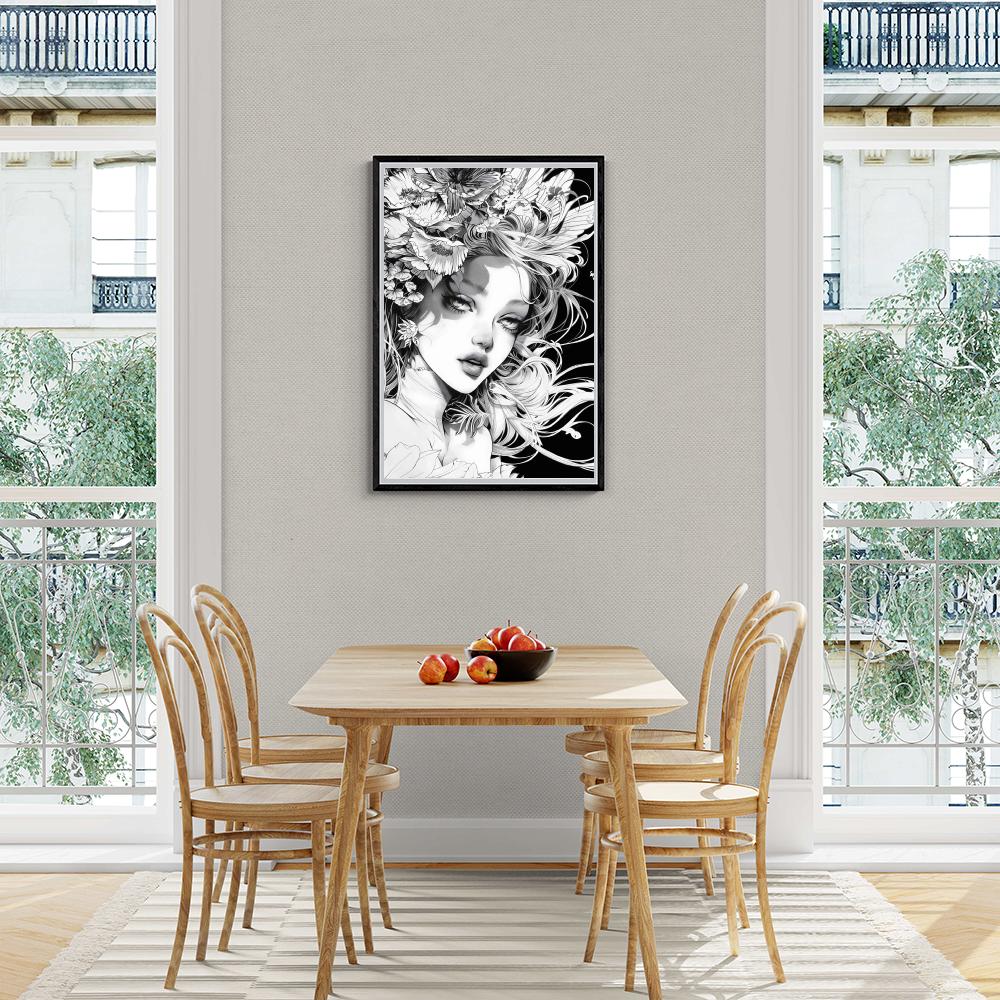 Portrait Noir et Blanc dans un intérieur