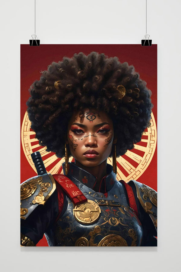 Afro Krijger Prinses poster