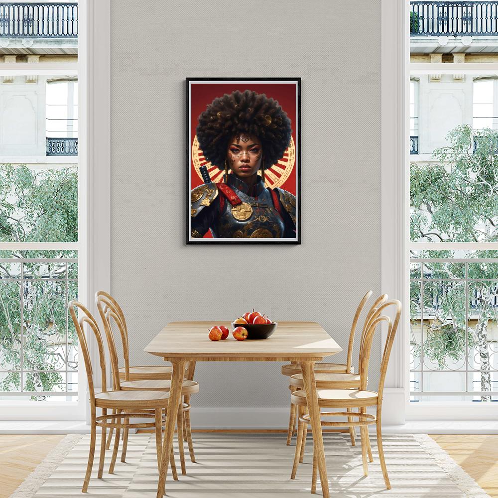 Princesse Guerrière Afro dans un intérieur