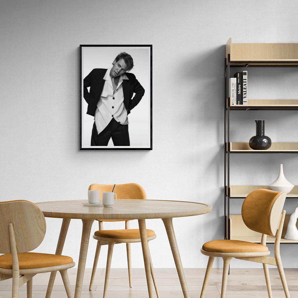 Austin Butler Zwart Wit dans un intérieur