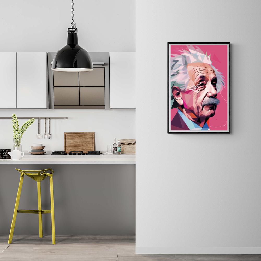 Albert Einstein en un interior