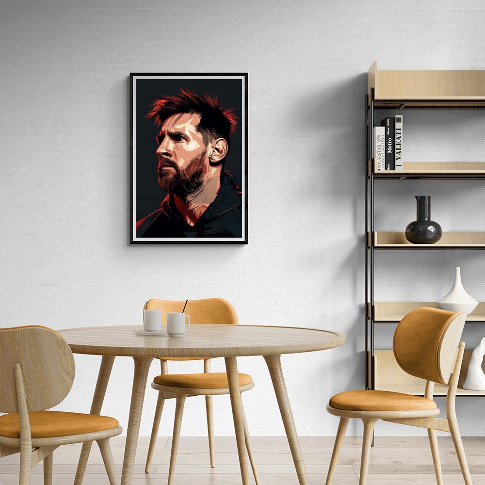 Lionel Messi Pop Art dans un intérieur
