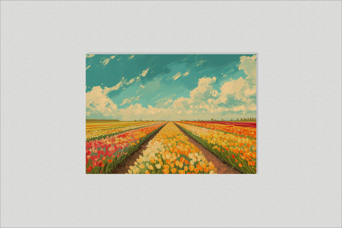 Tulip field in interieur