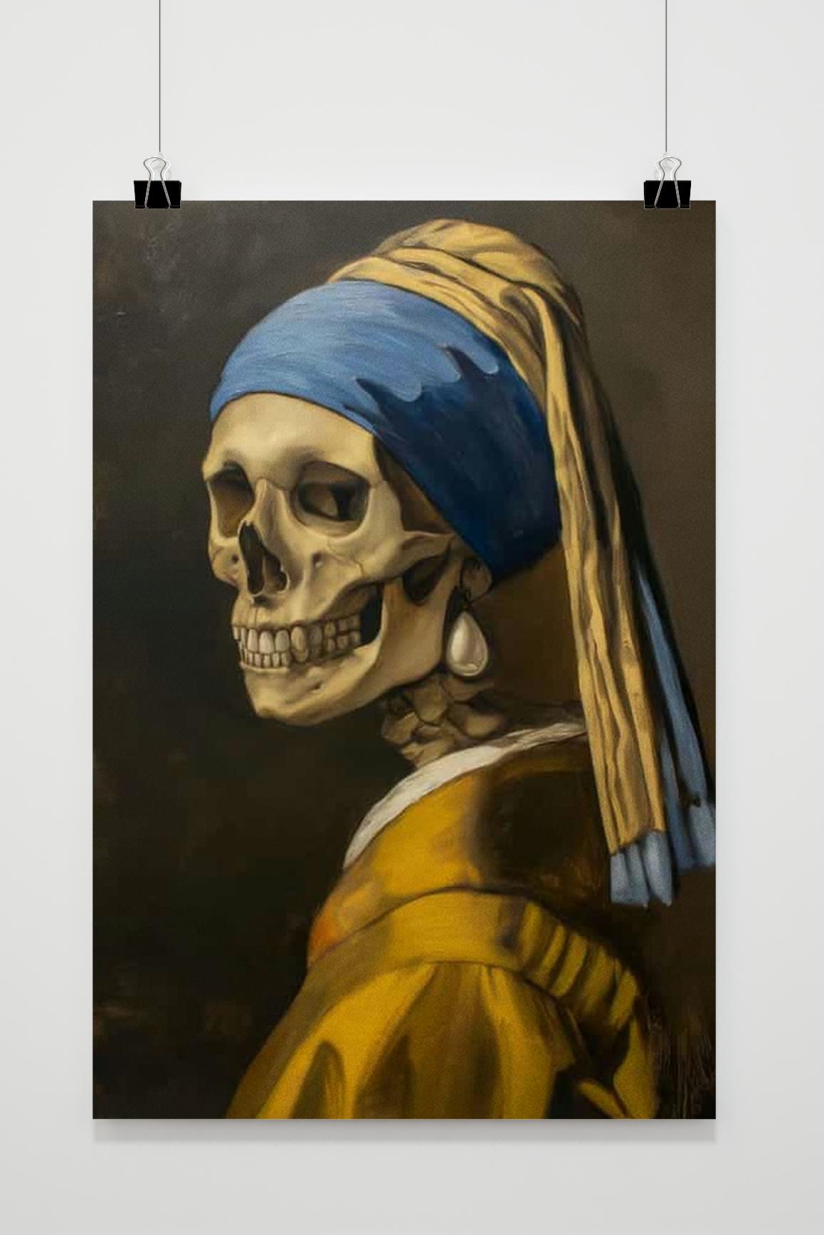 Affiche Fille Crâne à la Perle de 25 Artstreet