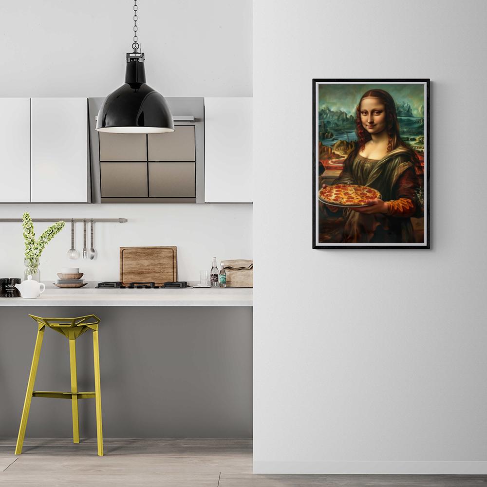Mona Lisa Pizza dans un intérieur
