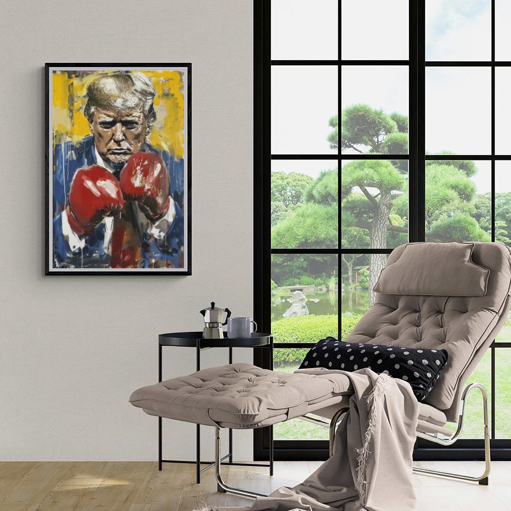 Donald Trump Boxe dans un intérieur