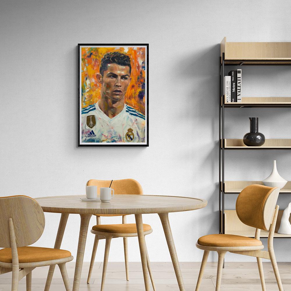 Cristiano Ronaldo Aquarelle dans un intérieur